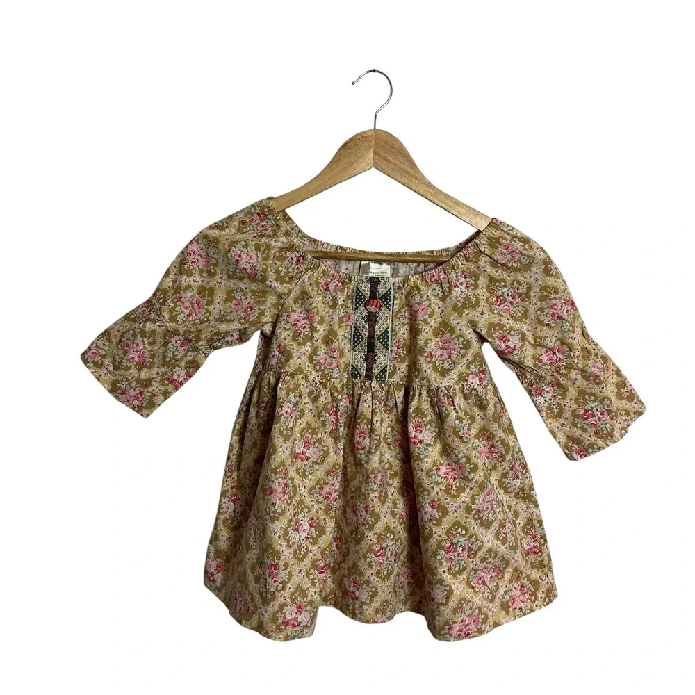 Matilda Jane Fiona In Calico Peasant Top Girls Westside Floral Shirt Size 6